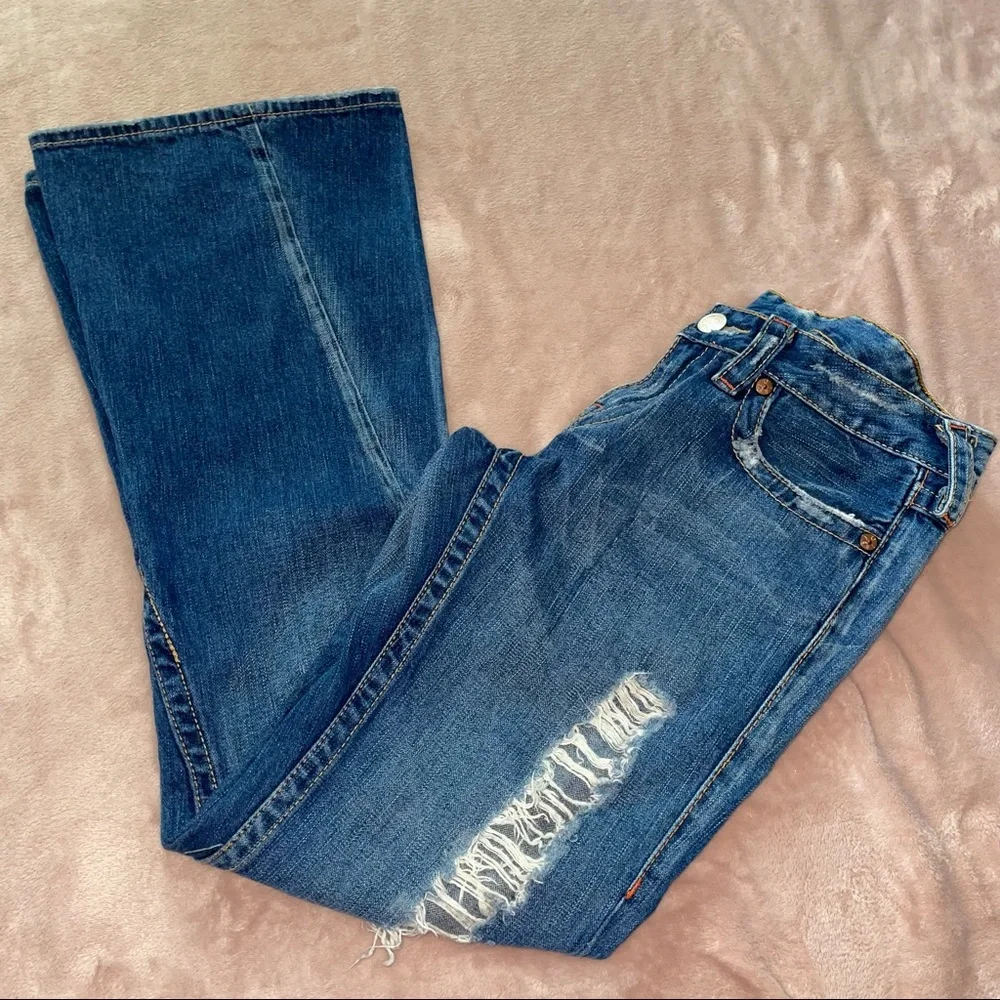 True religion distressed wide leg jean size 29 - Picture 6 of 13